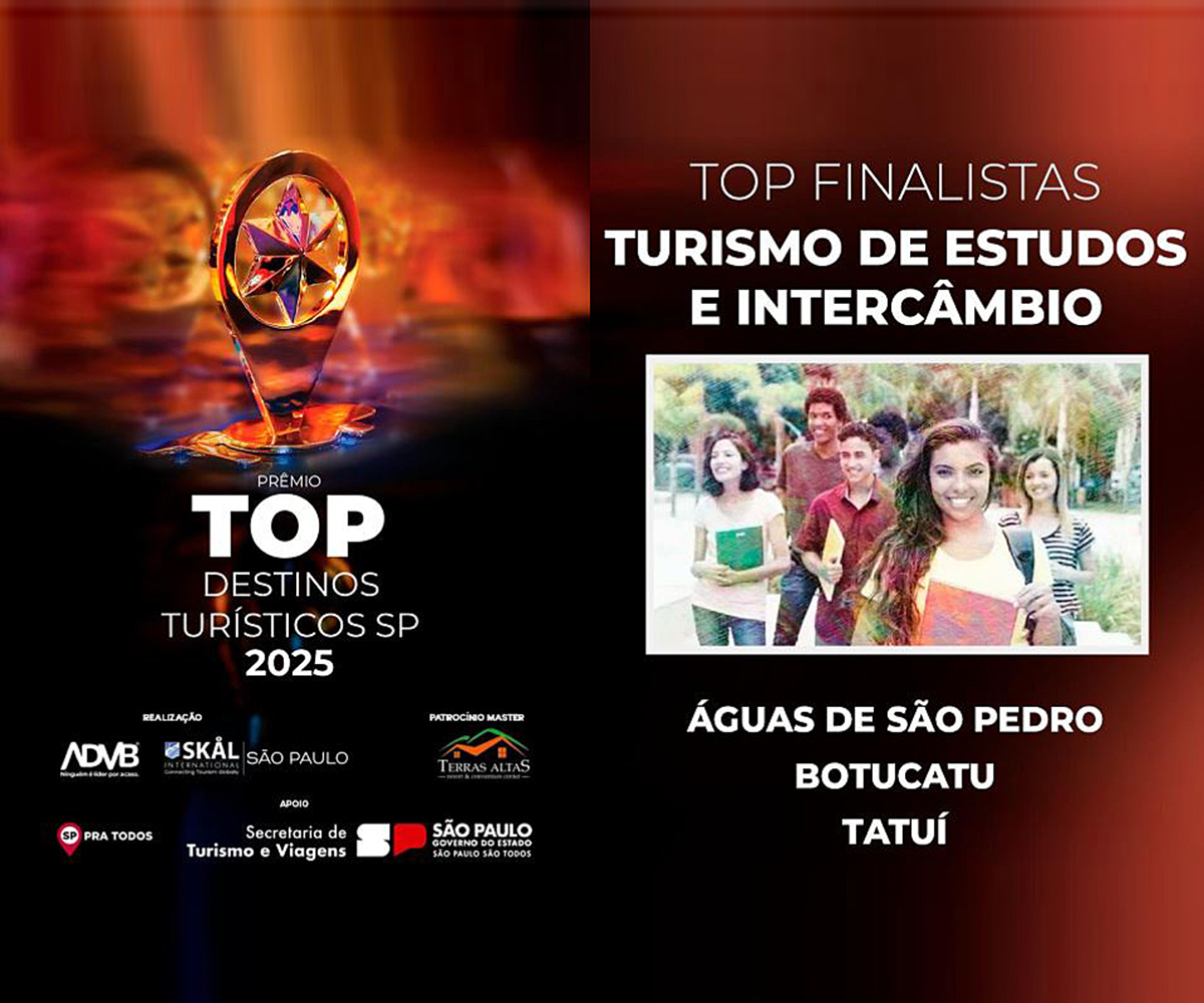 Tatuí é “top finalista” do “Top Destinos” em turismo de estudos